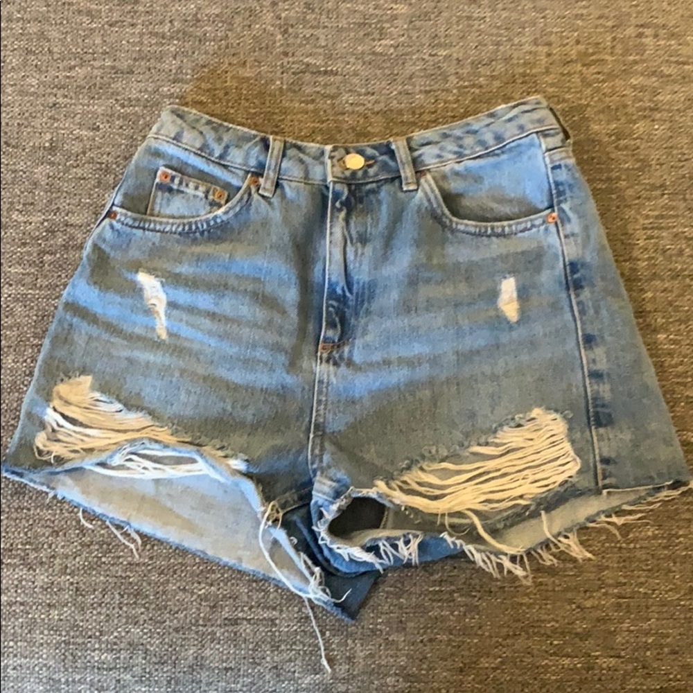 High-Rise Denim Shorts